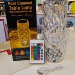 Rechargeable Rose Diamond Table Lamp with Wireless Remote – Elegant Crystal LED Night Light