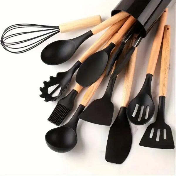 12 Pcs Silicone Spoon Set – Heat Resistant Non-Stick Kitchen Cooking Utensils Set