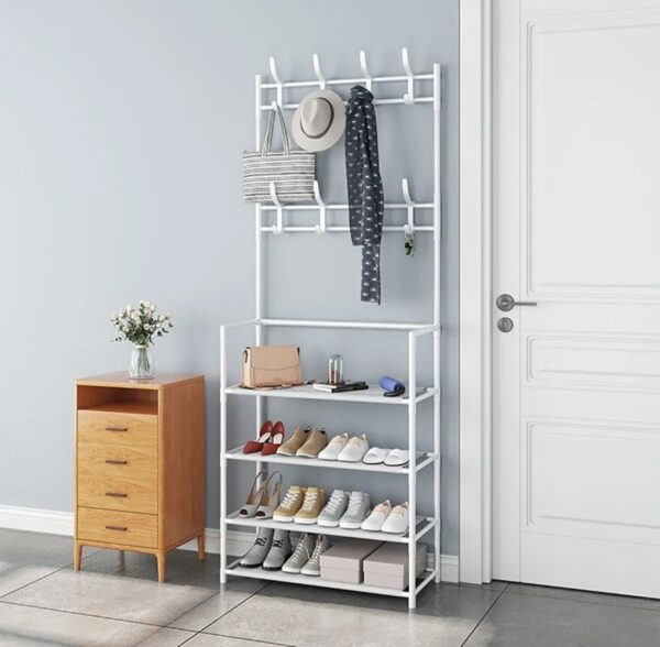 Multi-Function Shoes Rack with Hanger Living Room Clothes & Shoe Storage Organizer